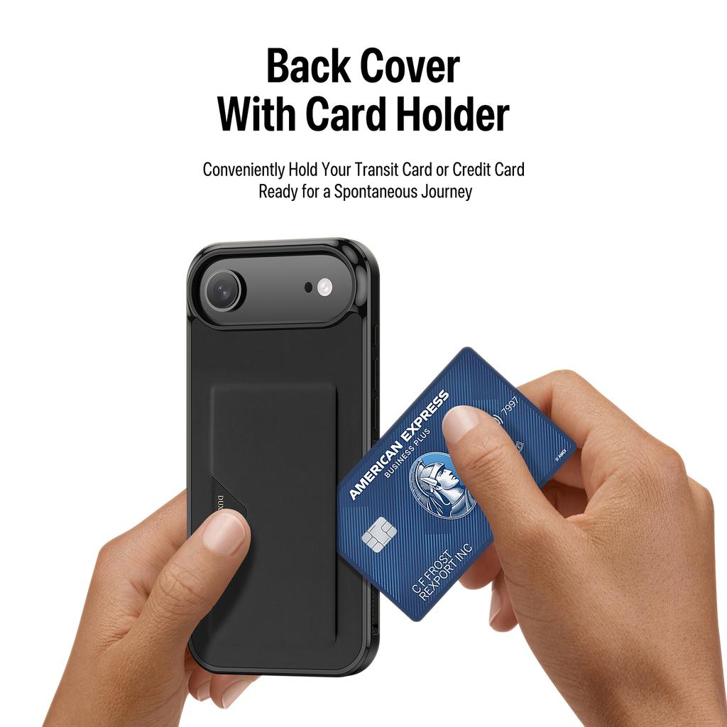 Для iPhone 17 Air Чехол DUX DUCIS Серия Pocard Держатель для карт Кожа+ПК+ТПУ Чехол для телефона