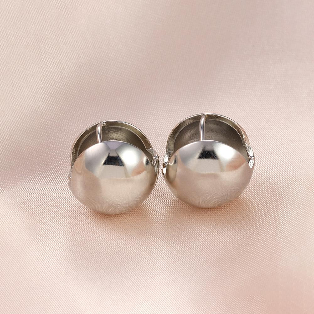 Stainless Steel Gold Silver Color Ball Round Simple Hight Quality Luxury Earrings For Women Famous Party Jewelry