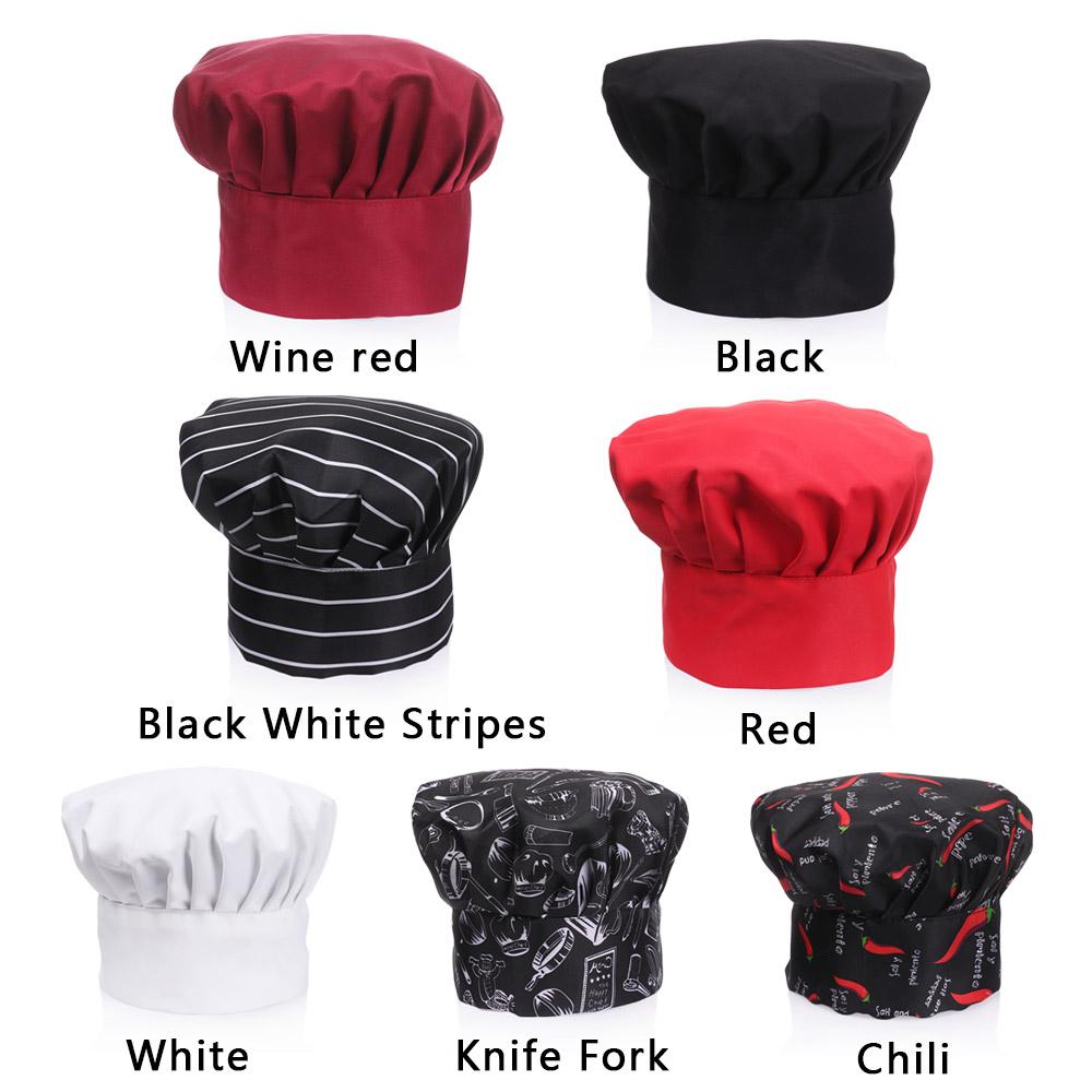 Fashion Kitchen Elastic Working Cap Adjustable Chef Hat Uniform Hat