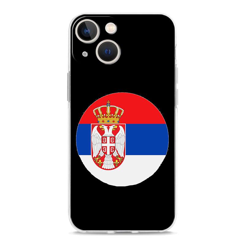 Чехол для телефона iPhone 17 Чехлы iPhone Air 16 15 12 13 14 Pro Max 7 8 Plus 16Pro iPhone11 Мягкий чехол Значок с флагом Сербии