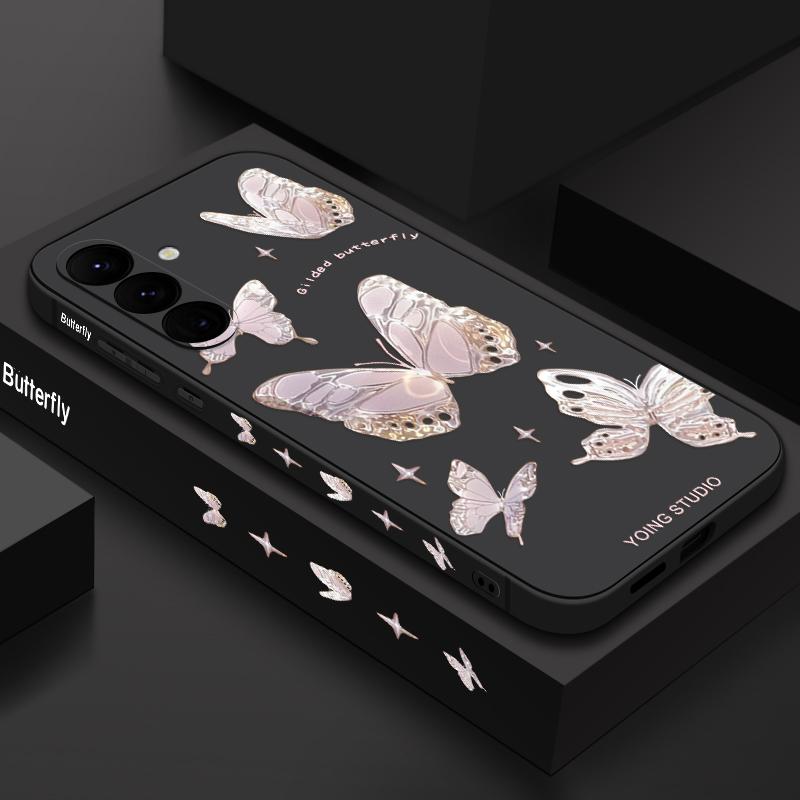 Чехол-бабочка для Samsung Galaxy S24 S23 S22 Ultra S20 S21 FE S25 A34 A14 A15 A25 A35 A52 A53 A54 A55 5G A56 A36 силиконовый чехол