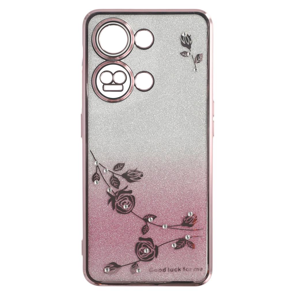 KADEM Чехол для OnePlus Ace 2V/Nord 3 5G с кольцом-подставкой, ТПУ, цветочный, градиентный, с блестками