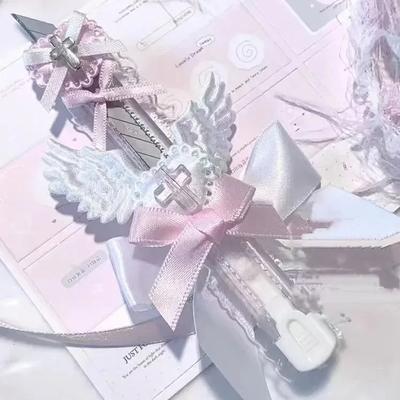 1 шт. Kawaii Pink Angel Wings Sweetheart Utility нож Y2K Subculture Cute Girl Express Box нож для открывания писем канцелярский резак для бумаги