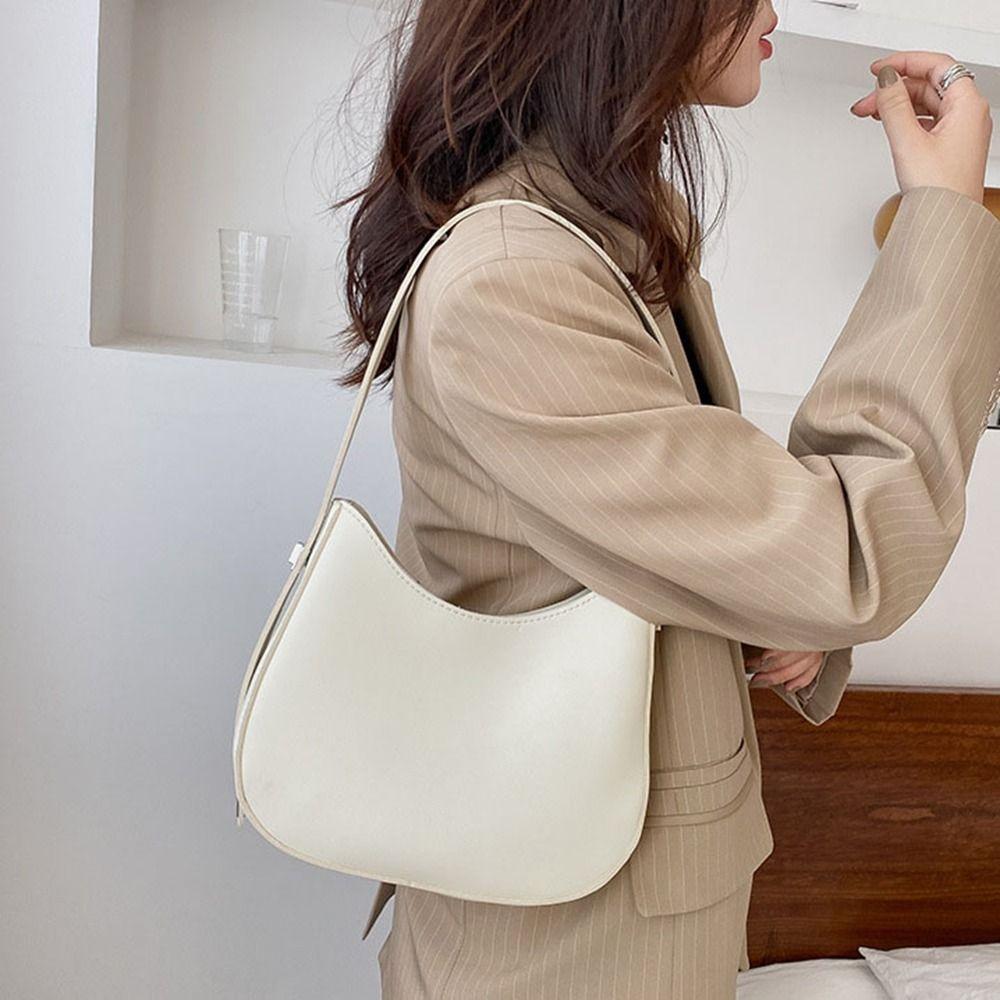 Large Capacity Shoulder Underarm Bag PU Handbags Casual Shoulder Bag  for Women