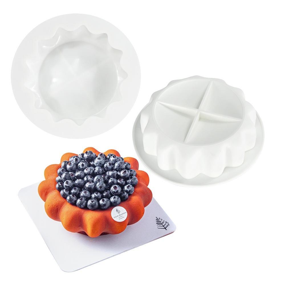 Egg Tart Shape Chocolate Mousse Mould Dessert Making 3D Soap Candle Wax Mould Kitchen Bakeware