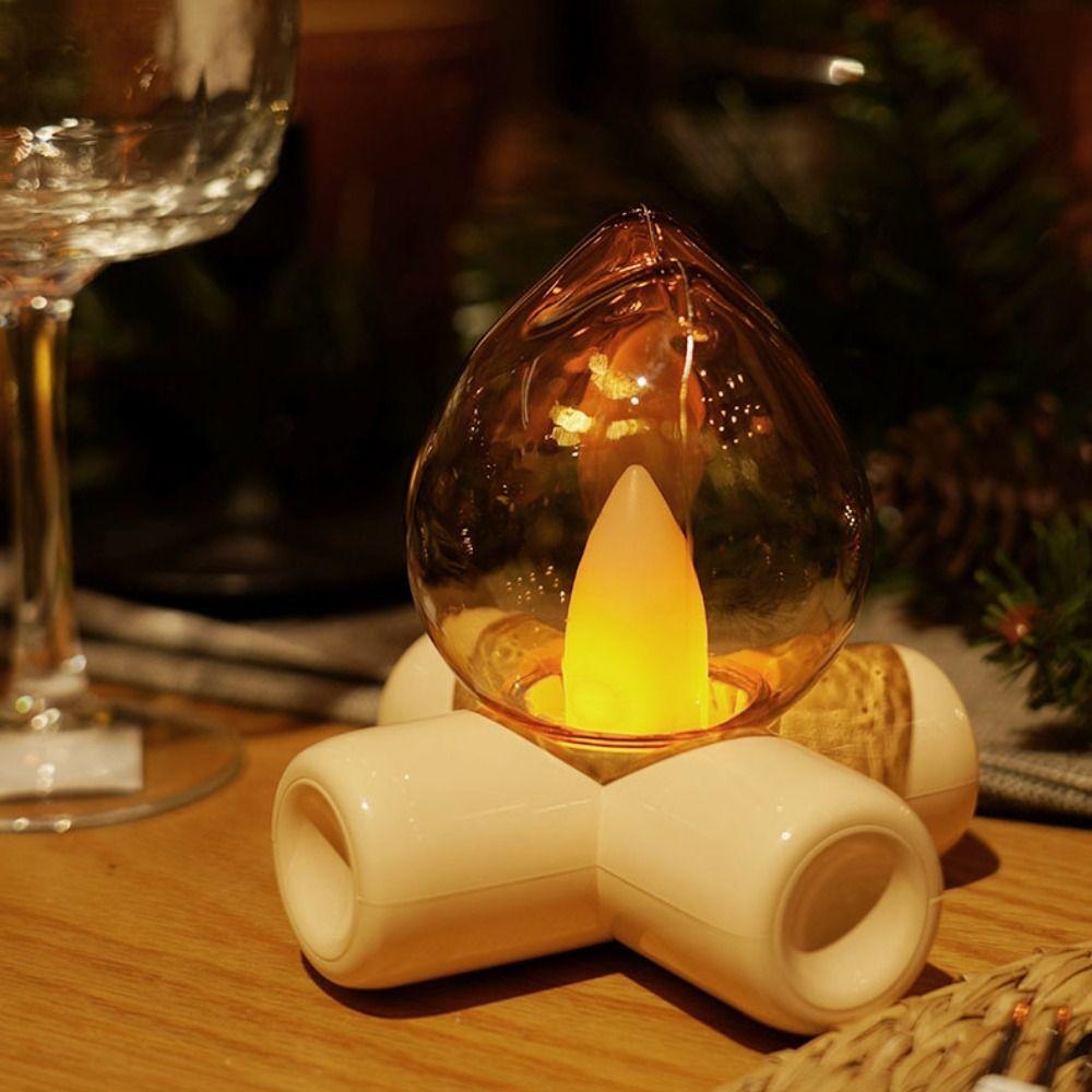 Eye Protection Flame Night Lamp Rechargeable Sleep Light Decoration Table Lamp Bedroom