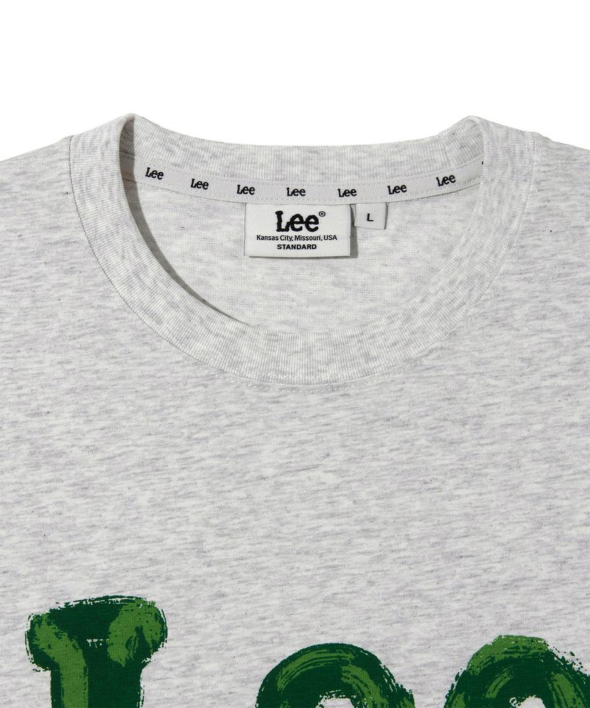 LEE Brush Painting Logo Short Sleeve T-Shirt Light Gray