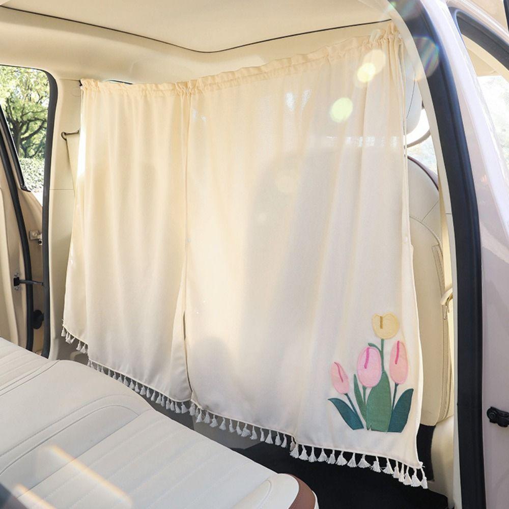 Cotton Cloth Car Privacy Partition Curtain Light Blocking Seat Divider Curtain  Outdoor