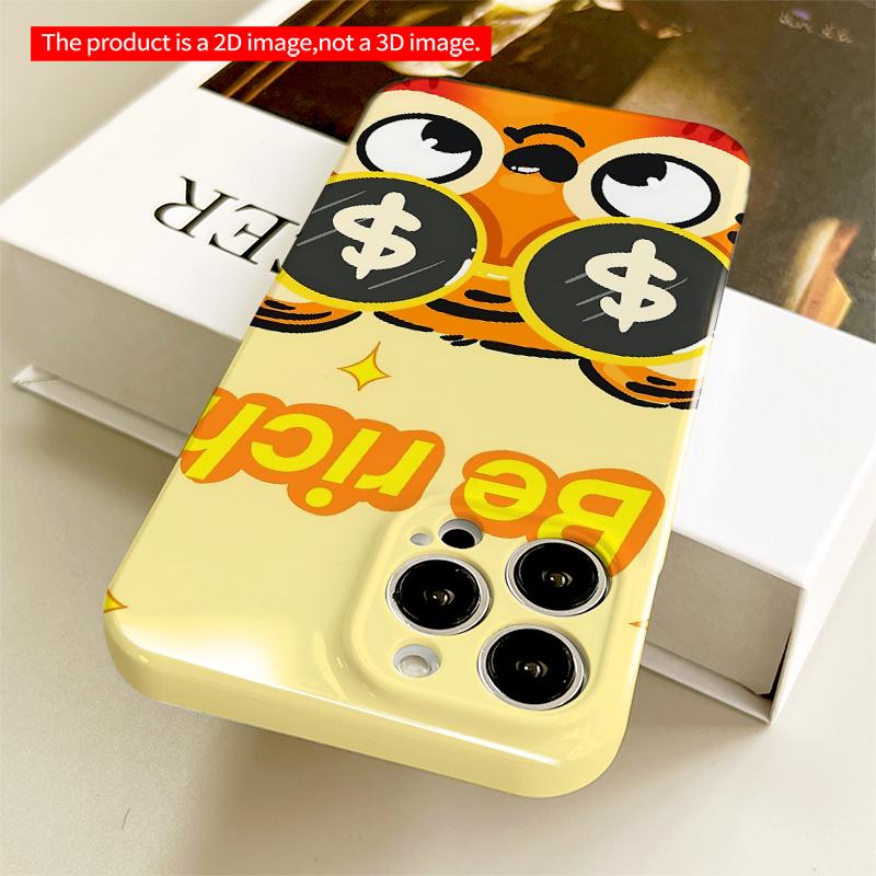 2DFlat Be Rich Tiger with Dollar Sunglasses All inclusive film hard iPhone case, compatible with iPhone 18 Pro Max 17 16 15 14 13 12 11