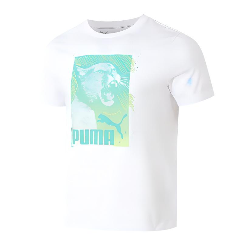 Puma Fashionable Versatile Breathable Round Neck Short Sleeve T-Shirt Men Tops White 690277-02