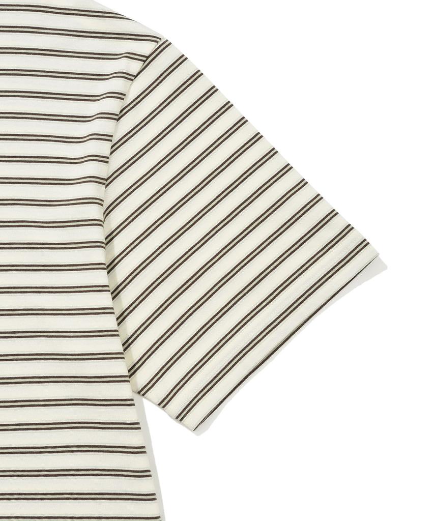 WACKY WILLY Multi-Stripe Wappen Short Sleeve T-Shirt Cream