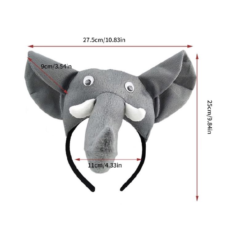 Halloween Elephant Dress up Costume, Hairband, Tail for Kid Birthday Parties
