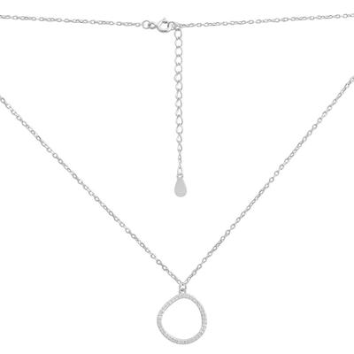 Серебряное колье с фианитами, вес изделия 2,1 гр (2186984)