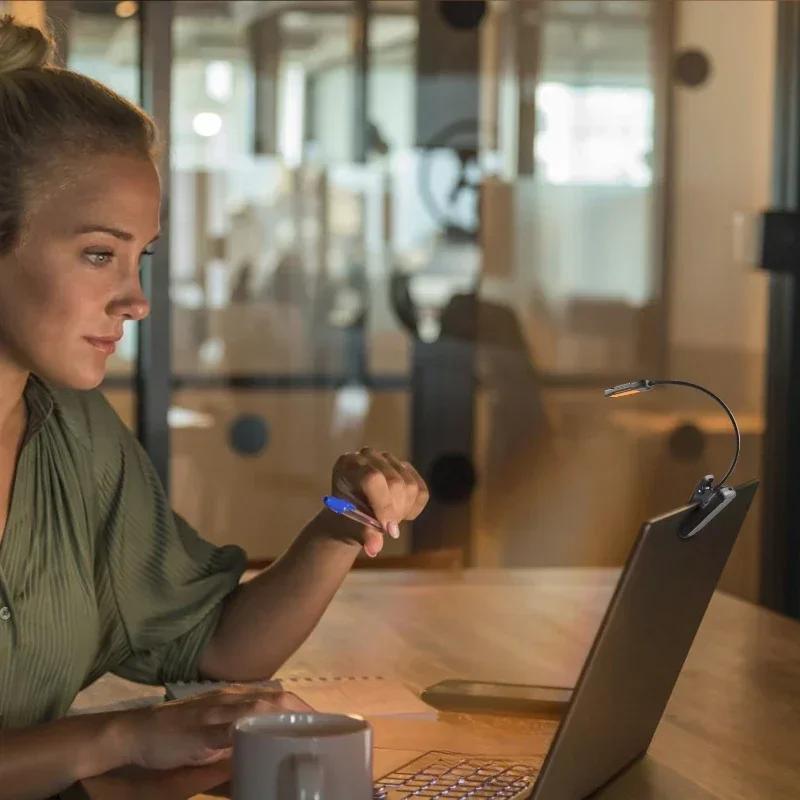 LED Light Lamp Mini Clip-on Lights Battery Book Night Light Lamps Eye Protections Travel Flexible Charging Adjustable Indoor