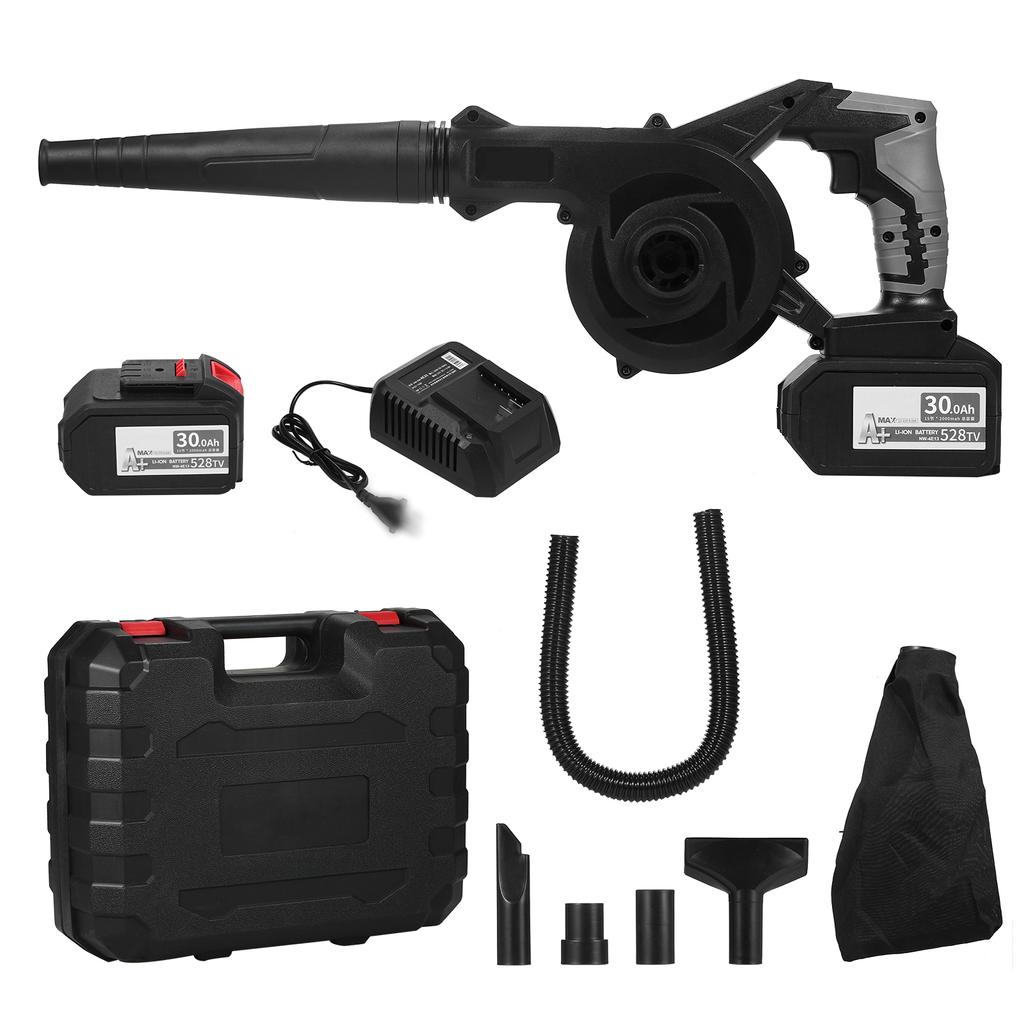 Беспроводная воздуходувка для листьев 21 В, 6,0 А, литиевая подметальная машина 2 в 1 и вакуумный электрический воздуходувка, компьютер