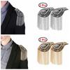 2Pcs Shoulder Epaulets Tassel Link Chain Punk Epaulette Shoulder Boards Badge Uniform Accessories