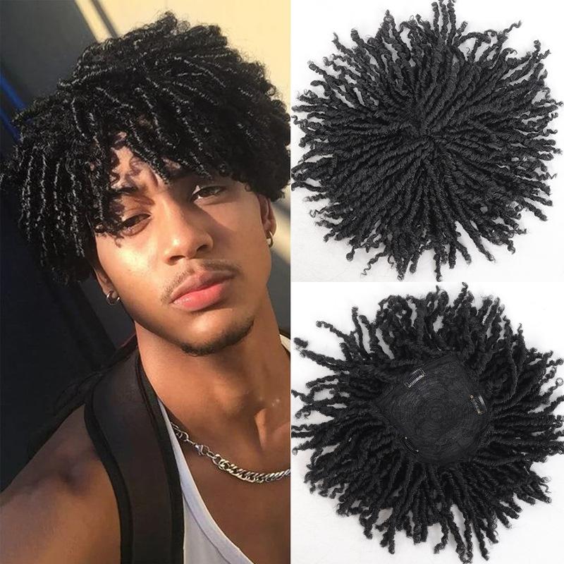 Synthetic Dreadlock Hair Topper Wig with Clip In Braided Half Wigs for Women Black Toupee Afro Wig for Thinning Hair