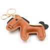 Cartoon Pu Leather Brown Pony Charms Keychain Pendant Women Keyring Cute Animal Bag Hanging Ornament Accessories Decoration Gift