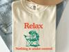 Comfort Colors® Расслабленная футболка с английским бульдогом в винтажном стиле, Собака-бульдог, расслабься, ничто не под контролем, футболка
