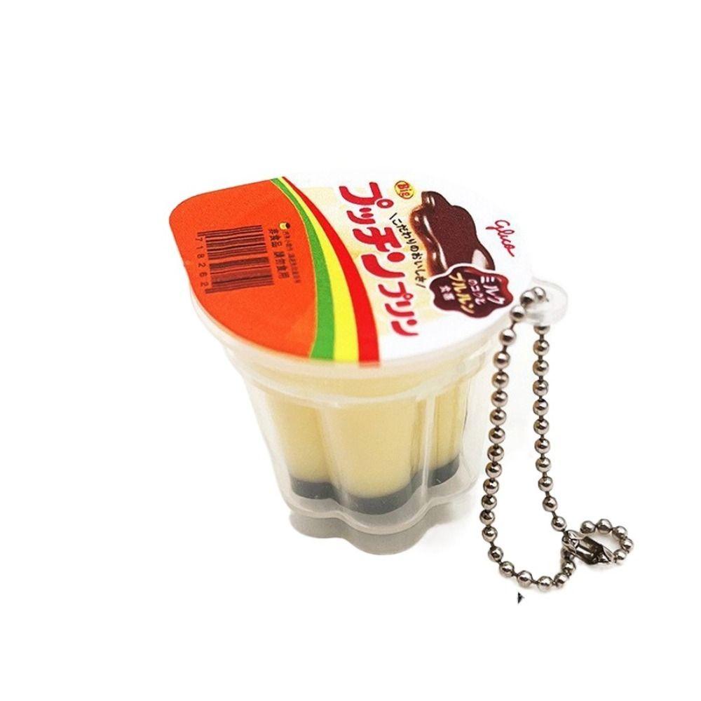 Креативный миниатюрный брелок в виде пудинга, еда для игры, медленно восстанавливающийся, подвеска для сжимания, брелок в виде пудинга, детские игрушки