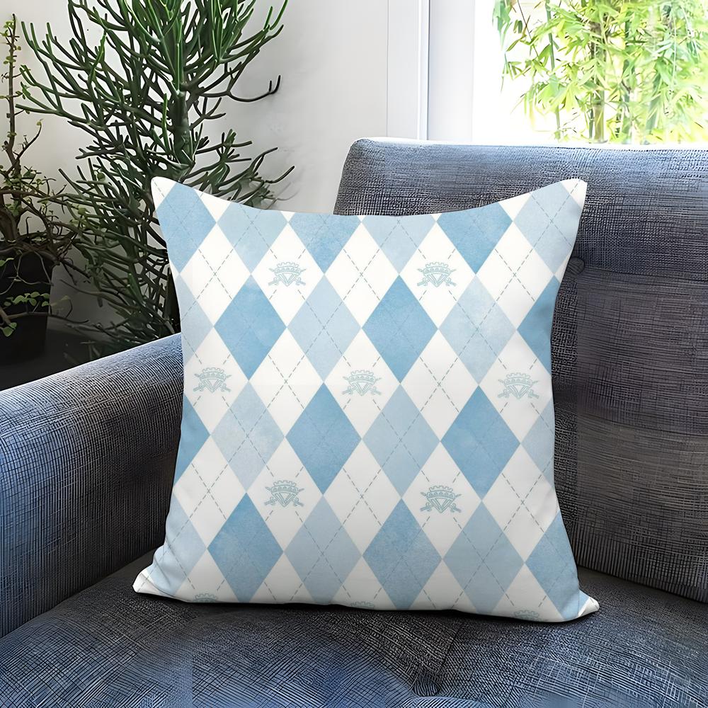 Argyle Cushion Cover Comfortable Reversible Pillow Cover Ideal for Car Sofa Bedroom Beyond