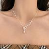 Серебряная цепочка на ключицы с жемчугом S925: Японско-корейская холодная эстетика, универсальный дизайн для женщин
