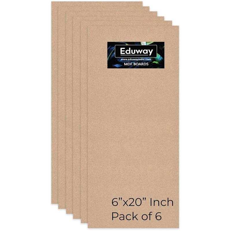 Eduway 6"" X 20"" Mdf Board Sheet For Art & Craft Pack Of 6 Ash Japanese Wood Veneer (15 Cm X 50 Cm)