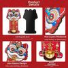 Новый мультяшный дофаминовый магнитный львиный дверной звонок Красный танец льва Присоска Передние дверные звонки Новогоднее украшение Домашний декор Львиный дверной звонок