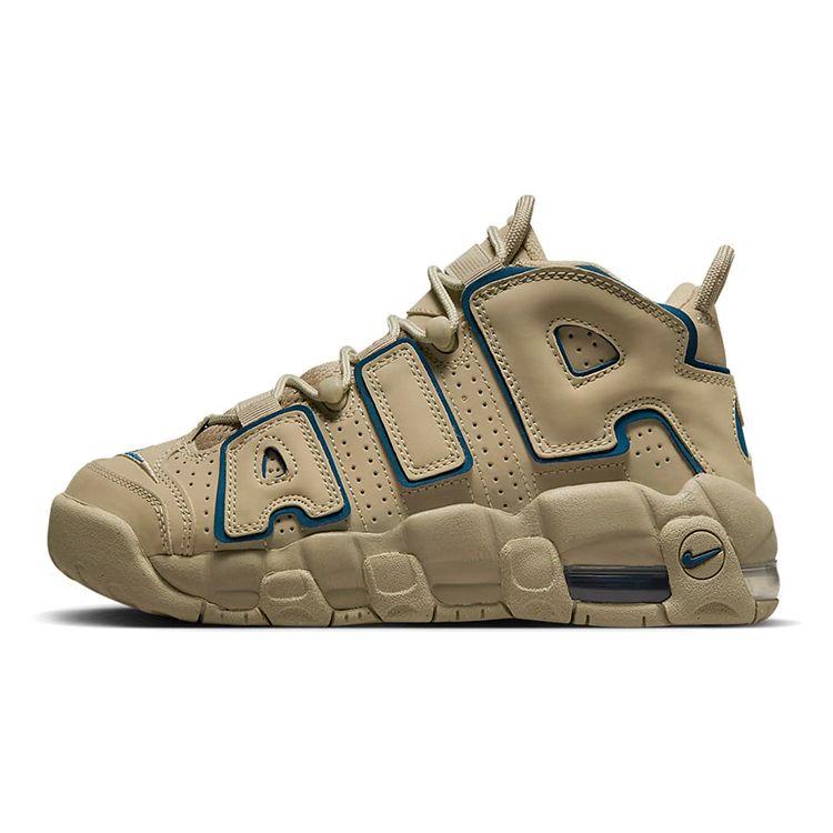 Nike Кроссовки Nike Air More Uptempo GS Limestone для детей, бежевые с валерианово-синим, DQ6200-200