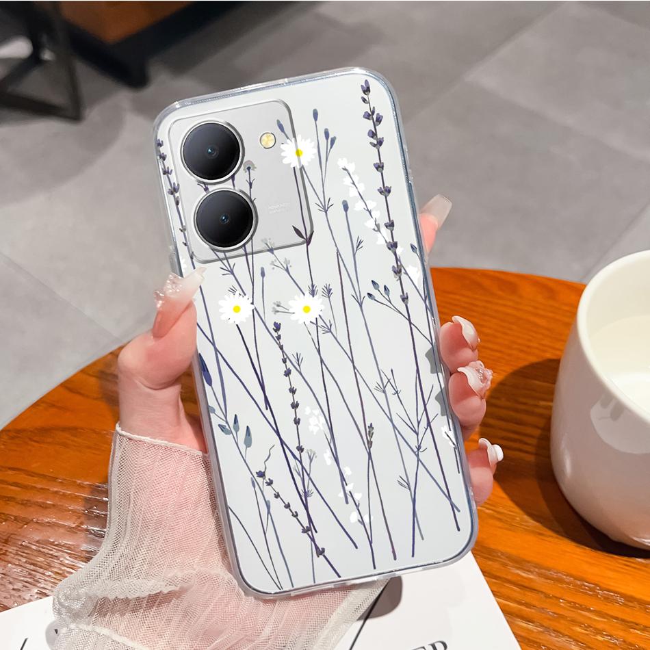 Креативный чехол для Vivo Y36 5G Мягкий прозрачный ТПУ Силикон Модель V2248 Тонкий корпус телефона Ударопрочный Защитная задняя крышка Чехол
