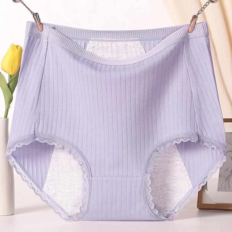 Женское хлопковое нижнее белье с высокой талией, менструальное, герметичное, красное, физиологическое, с треугольными чашечками