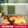 Pikachu Sunset Tree Print Doormat Non-Slip Water Absorbent Floor Mat for Home Entrance Bedroom Decor