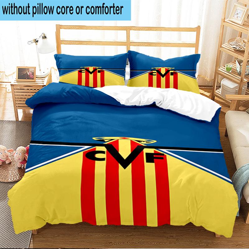 3PCS CF Football Emblem Bedding Set,Including 1pc Duvet Cover And 2pcs Pillowcases Perfect for Bedroom, Dormitory, Fan Christmas gift