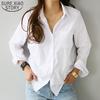 SURE XIAO STORY Korean Women Shirts Office Lady White Blouse Tops Long Sleeve Casual Turn-down Collar Blouses