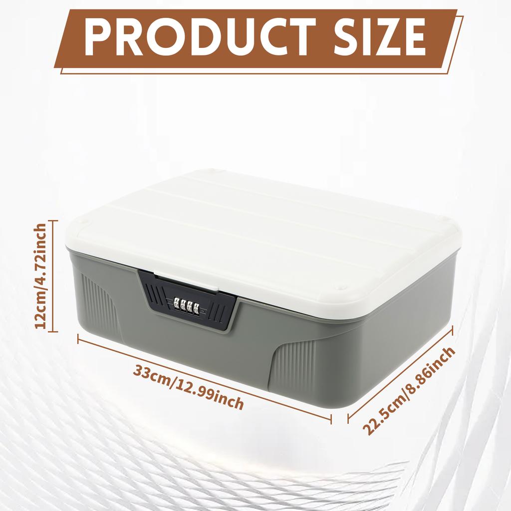 4 Digit Password Lock Safe Box Plastic Lockable Storage Bin High Security Household Cash Jewelry Privacy Security Storage Box