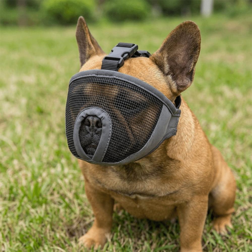 Soft Dog Mouth Guard Breathable Short Snout Dog Muzzle Easy Wear Short Snout Muzzle Daily Walk