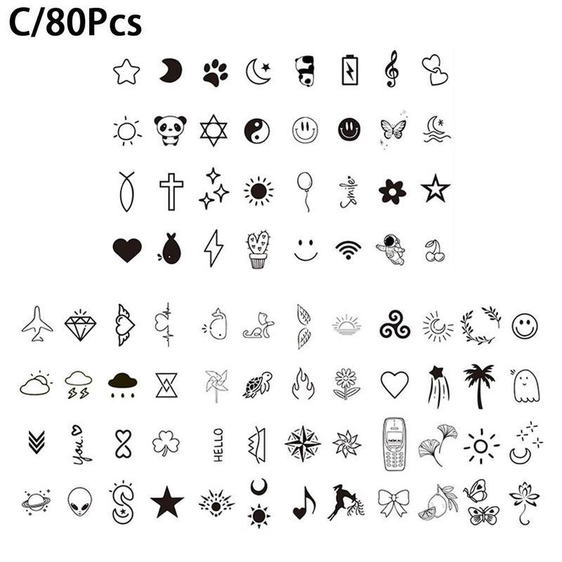 Маленькие наклейки для татуировок со свежим травяным соком, неотражающие, полупостоянные, водонепроницаемые, одноразовые, милые, маленькие татуировки