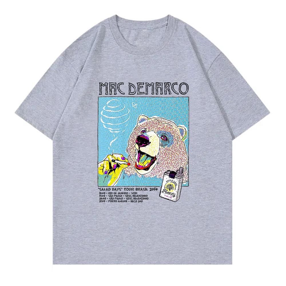 Футболка Mac DeMarco 2025 Смешная Salad Days Унисекс Женская Одежда Ретро Харадзюку Высококачественная Одежда Хлопок Для Подарков На День Футболки
