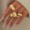 Fashion Sense Glossy Three-piece Ring Set Irregular Simple Water Drop Ring Alloy Personality Niche Design Sense Ring Daily Commuting for Women