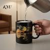 Home Kitchen Essentials Moonlight Melody Ceramic Mug, 11oz 15oz Moonlit River Coffee Mug Elegant Hot Drink Cup for Office Use Gift Lovers
