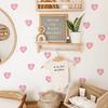 Розовые наклейки на стену в форме сердца, Наклейки для украшения стены в девичьей комнате, Теплые самоклеящиеся наклейки на стену для спальни
