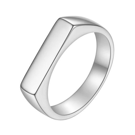 Vintage Unisex Ring Pure Color Polished Titanium Steel Flat Surface Simple Style Luster Multi Sizes Anti-Rust Lightweight Finger Jewelry