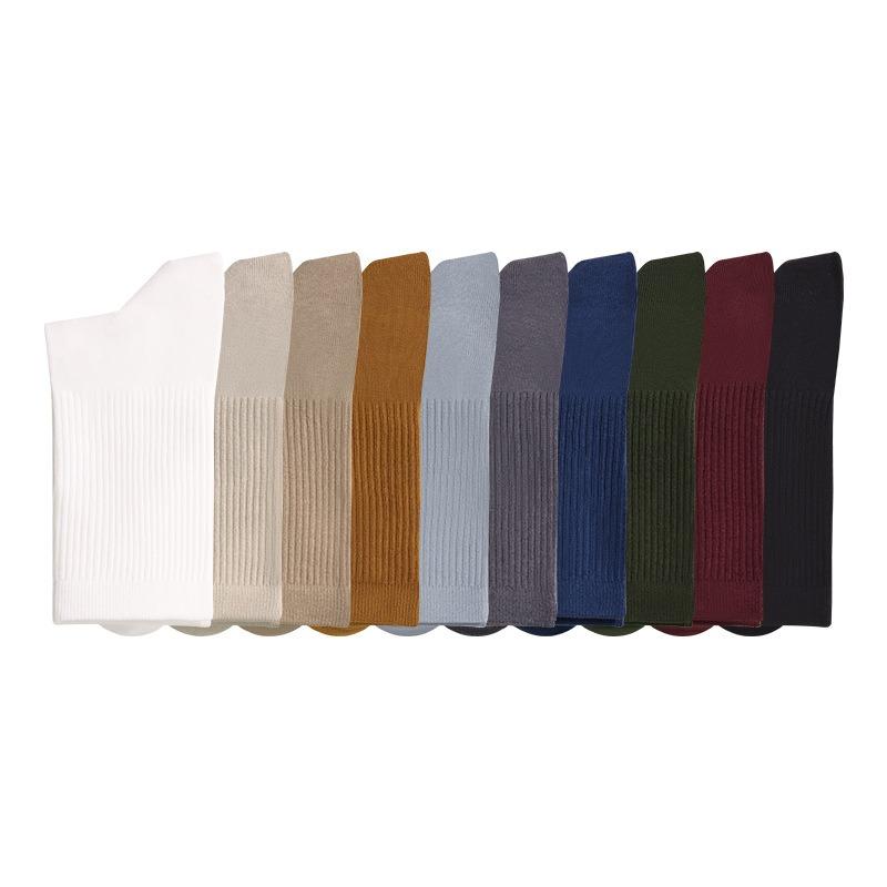 Men's Autumn and Winter Simple Sports Socks, Gaobang Antibacterial and Anti-pilling Men's Mid-calf Socks, Plain Men's Socks