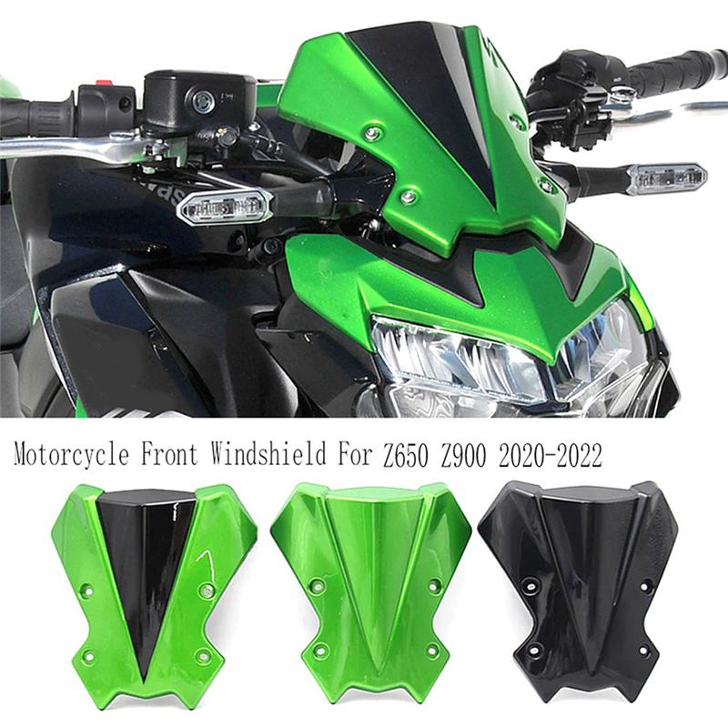 Motorcycle Front Windshield Screen Viser Visor Wind Deflectors Fairing For KAWASAKI Z650 Z900 2020-2022