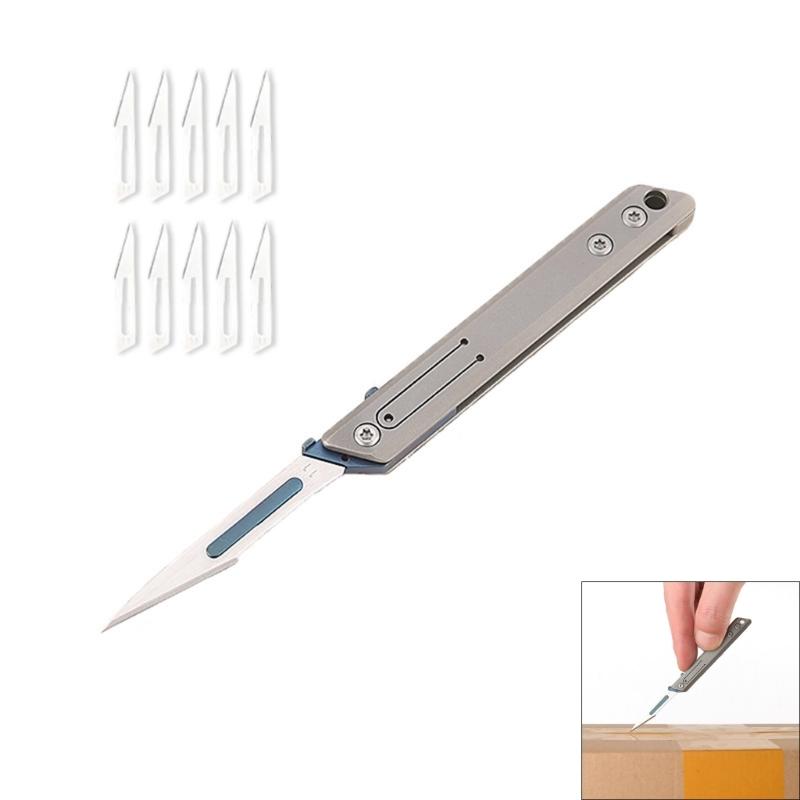 Миниатюрный ремесленный резак Многофункциональный съемный складной резак с 10 шт. сменных головок для рукодельных художественных проектов
