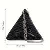 1 Pc Fashion Trend Diamond-encrusted Women's Bag, Triangular Zongzi Style Small Bag with Foreign Style Chain, Portable Shoulder Messenger Bag