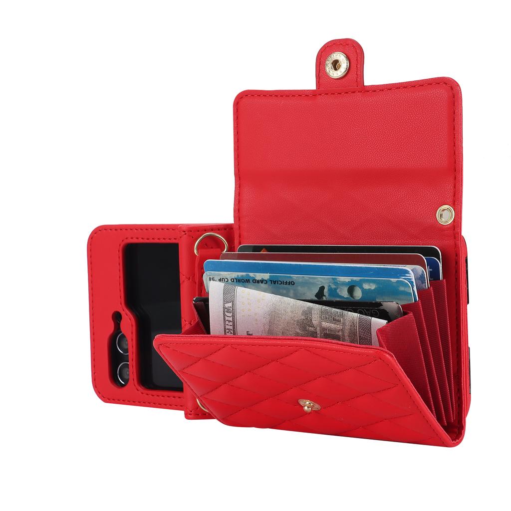 Модная кожаная сумка-кроссбоди для Samsung Galaxy Z Flip 7 FE 6 5 4 3 Flip7 Flip6 Flip5 5G, кошелек-картхолдер с длинным шнурком