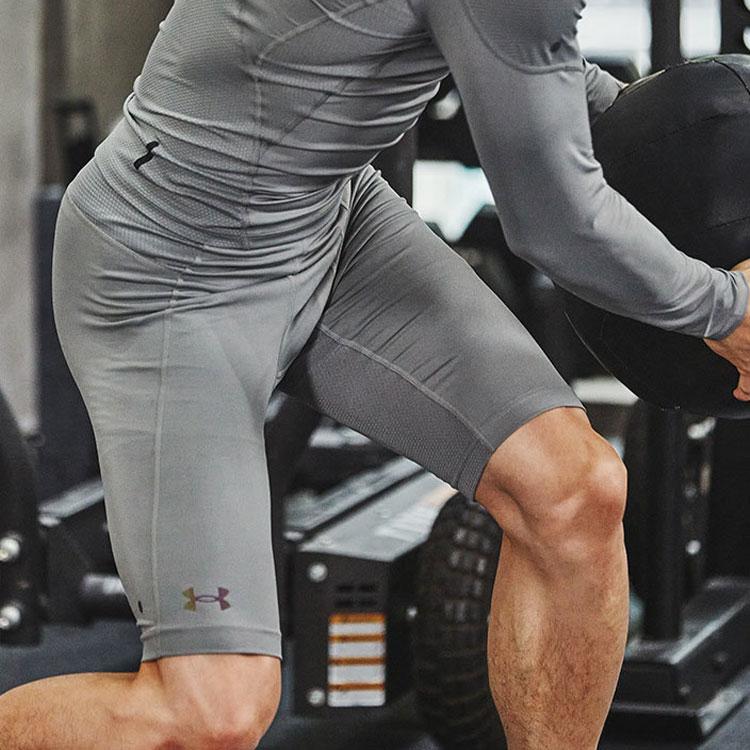 Under Armour Шорты для фитнеса с цветными блоками, мужские шорты серого цвета 1358235-066