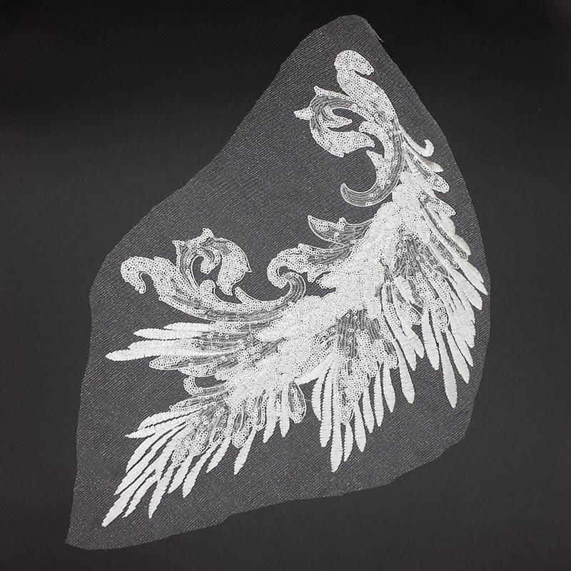 Вышитые нашивки Швейные аксессуары Перья Пайетки Кружево Рукоделие Хвост Феникса Сделай сам Пайетки Нашивки