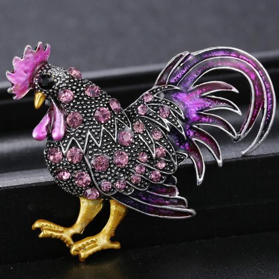 Креативная брошь в форме большого петуха, ювелирная булавка для вечеринки, рождественский подарок